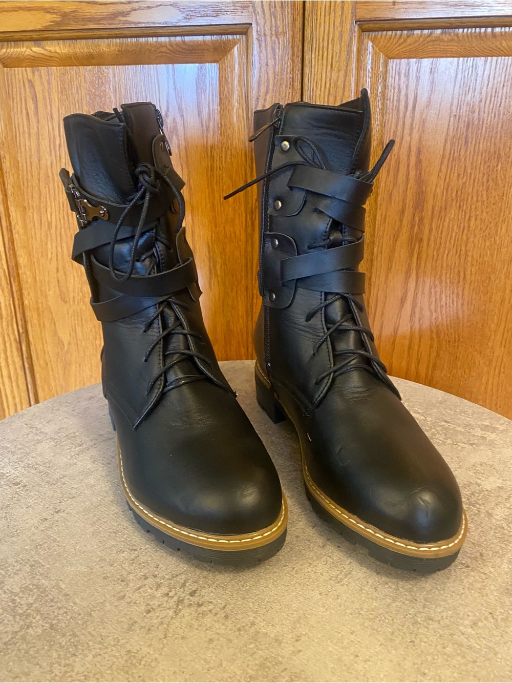 Women’s Black Lace-Up Combat Boots
